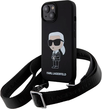 Etui Karl Lagerfeld Crossbody Ikonik do Apple iPhone 15/14/13  Black (KLHCP15SSCBSKNK)