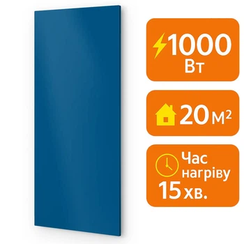 Электрический инфракрасный металлокерамический обогреватель UDEN-S 1000 Вт / экономичный настенный обогреватель для квартиры, дома, офиса Синий