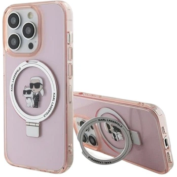 Etui Karl Lagerfeld Ring Stand Karl&Choupettte MagSafe do Apple iPhone 15 Pro Pink (KLHMP15LHMRSKCP)