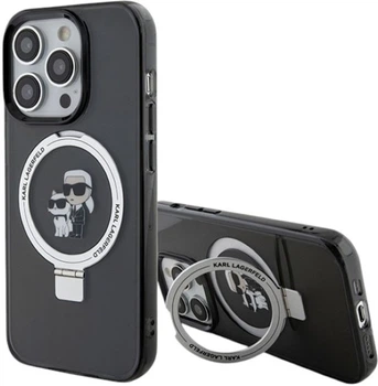 Etui Karl Lagerfeld Ring Stand Karl&Choupettte MagSafe do Apple iPhone 13 Pro Max Black (KLHMP13XHMRSKCK)