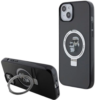 Etui Karl Lagerfeld Ring Stand Karl&Choupettte MagSafe do Apple iPhone 15/14/13 Black (KLHMP14SHMRSKCK)