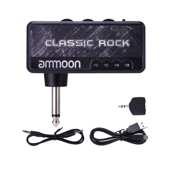 Портативний гітарний підсилювач-пріамп Ammoon Classic Rock з акумулятором для електро, акустичних та бас-гітар