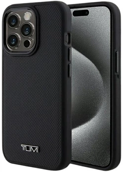 Etui Tumi Leather Balistic Pattern MagSafe do Apple iPhone 15 Pro Max Black (TUHMP15XRBAK)