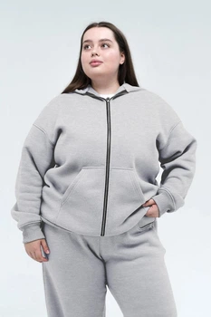 Толстовка оверсайз женская Plus Size Grey 3XL