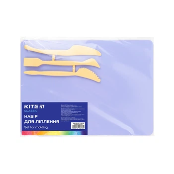 Дошка для пластиліну Kite набір Classic дошка + 3 стеки, бузковий (K-1140-36)