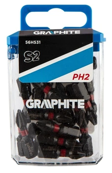 Біти GRAPHITE, набір 20шт, 1/4", ударні, PH2x25мм, сталь S2 (00124162)