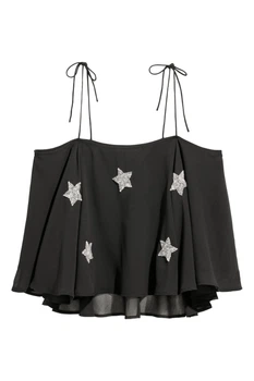 Майка вільного крою для жінки H&M 0631340-001 XS чорний