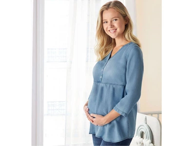 Блузка для беременных и кормящих мам для женщины Esmara LIDL 352609 36(S) Голубой