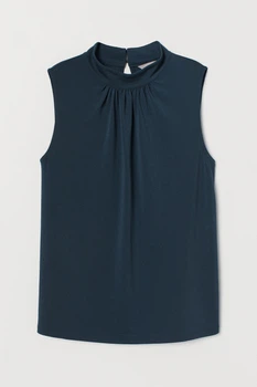 Топ с воротником-стойкой для женщины H&M 0884174-002 S Зеленый