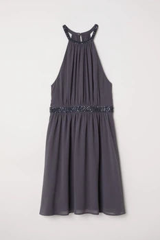 Сукня без рукавів для жінки H&M 0634153-003 34(XS) сірий