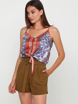 Топ атласний для жінки H&M 0731407-9 38(S) Різнобарвний