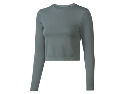 Спортивный топ с длинными рукавами для женщины Crivit LYCRA® 497415 L Зеленый