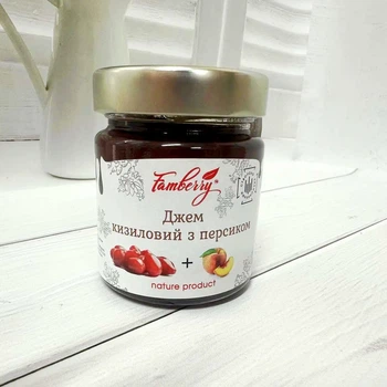 Джем кизиловий зі кусочками персика, 230 г