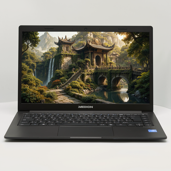 Ноутбук 14" Medion (Lenovo Group) Akoya E4251 | Чотириядерний Intel | RAM DDR4 4 ГБ | SSD 128 ГБ + eMMC 64 ГБ | Intel Graphics | Металевий корпус | Ультрабук | AKБ до 8 годин | Win10 б/в (5110)