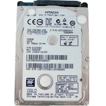 Жорсткий диск 2.5" Hitachi Travelstar Z5K500 250GB (HTS545025A7E380) Refurbished