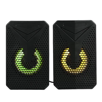 Колонки для ПК Aoas e-005 з підтримкою USB 2.0 світлодіодною підсвіткою 3.5 мм. чорний