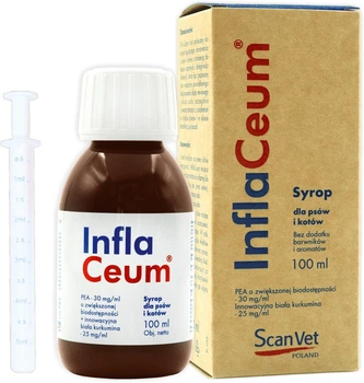 Syrop ScanVet InflaCeum mieszanka paszowa przeciw bólu stawów u psów i kotów 100 ml (5906196669159)