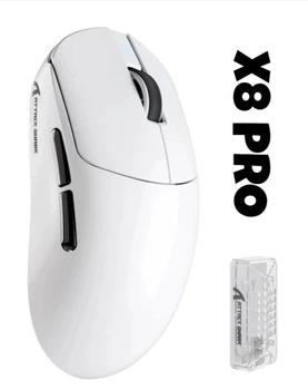 Ігрова Мишка ATTACK SHARK X8 PRO White 8000Hz Безпровідна Трирежимна 2.4G/Bluetooth/Кабель, PAW3395MAX, 40000 DPI, 55грам Ультралегка. Win/Mac