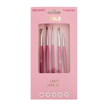Zola Набір кистей для оформлення брів, Lash Lami Set, 04, 13, 14, 16, 19