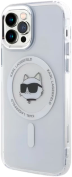 Etui Karl Lagerfeld IML Metal Choupette Head MagSafe do Apple iPhone 13 Pro Max White (KLHMP13XHLSCHH)