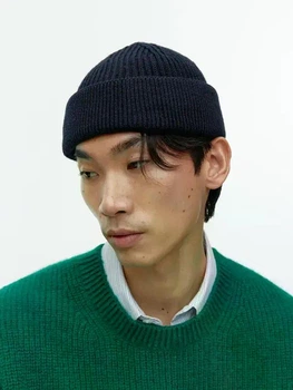 Шапка біні чоловіча ARKET ribbed wool blend beanie 0994079010 Синій