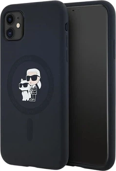 Панель Karl Lagerfeld Silicone Karl & Choupette Ring MagSafe для iPhone 11 / Xr Black (3666339253943)