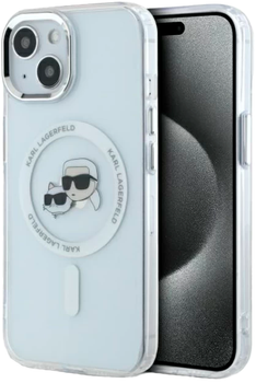 Панель Karl Lagerfeld IML Metal Karl&Choupette Head MagSafe do Apple iPhone 14 White (KLHMP14SHLSKCH)
