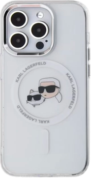 Панель Karl Lagerfeld IML Metal Karl&Choupette Head MagSafe do Apple iPhone 15 Pro White (KLHMP15LHLSKCH)