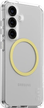 Etui plecki CARE by Panzer Glass Flagship Case Urban Combat Case Transparent w. Chardonnay Qi do Samsung Galaxy S25 Transparent-Yellow (CRRFUOCG38388)