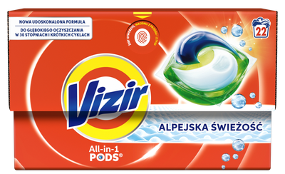 Капсули для прання Vizir All in 1 Pods Alpine Fresh 22 шт (8700216746113)