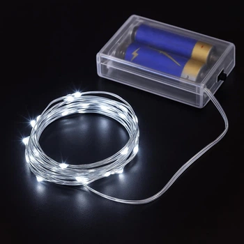 Гірлянда нитка "Роса" на батарейках, 3 м, 30 LED, 3 режими, Холодний білий