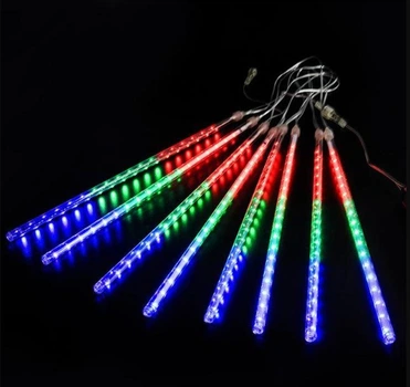 Світлодіодні бурульки 50 см LED для прикраси фасаду мультиколор свічення комплект 8 шт