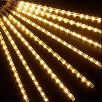 Светодиодные сосульки 50 см LED для украшения фасада, белое теплое свечение комплект 8 шт