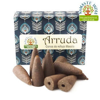 Ароматические конусы Рута Жидкий дым Namaste India Back Flow cones Arruda 10 шт для подставок дымный водопад