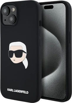 Панель Karl Lagerfeld Silicone Karl Head Print MagSafe для Apple iPhone 15 Black (3666339257125)