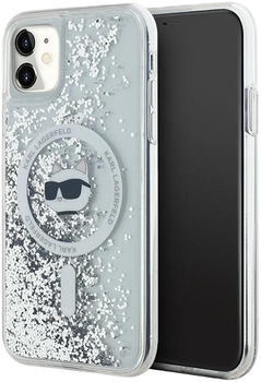 Панель Karl Lagerfeld Liquid Glitter Choupette Head Magsafe для Apple iPhone 11/Xr White (KLHMN61LGCHSGH)