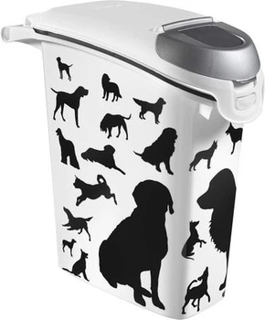 Pojemnik do przechowywania suchej karmy Curver Petlife dla psa 23 L 10 kg Biało-czarny (3253923882087)