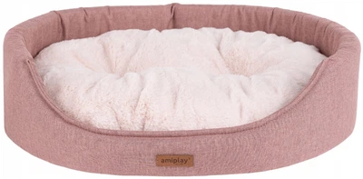 Legowisko dla psów Amiplay Como owalne L Różowe (5907563312654)