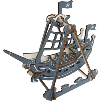 Конструктор модель 3D деревянная сборная WoodCraft XA-G031H Фрегат скалка