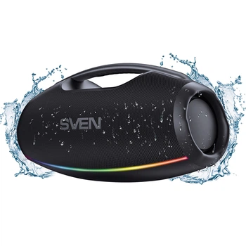 Портативна колонка бумбокс SVEN PS-990 із захистом від води 180 Вт 5200 мА·год Bluetooth RGB підсвітка (SV-022891)