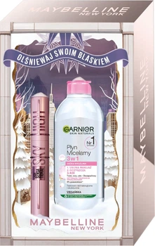 Набір косметики Maybelline New York Туш для вій Lash Sensational Чорна 7.2 мл + Міцелярна вода 3в1 Garnier Skin Naturals для чутливої шкіри 400 мл (5905076886099)