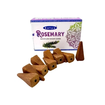Аромаконусы обратного потока Розмарин Rosemary 10 конусов Satya 8904234413693