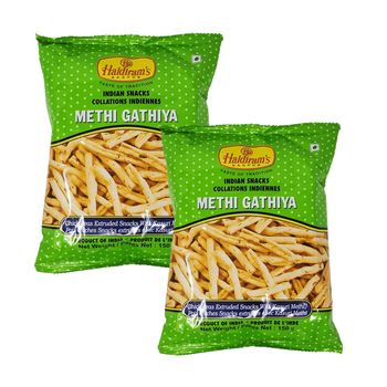 Снек нутовые полоски с пажитником Methi Gathia (Промо-набор 2х150г) Haldiram's 8904004400366-1