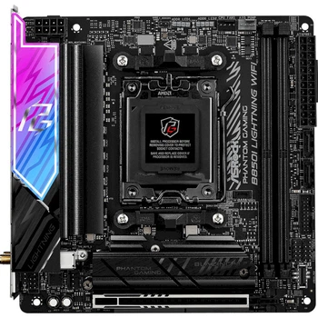 Материнская плата ASRock B850I LIGHTNING WIFI Mini-ITX sAM5 AMD B850 2xDDR5 2xM.2 2xSATA USB-C DP HDMI Black