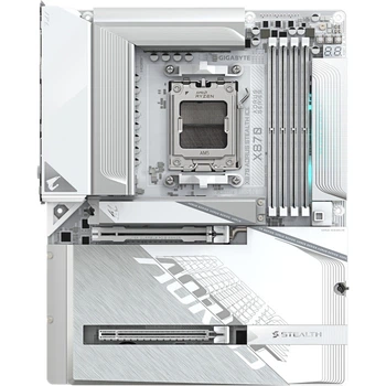 Материнская плата GIGABYTE X870 AORUS STEALTH ICE ATX sAM5 AMD X870 4xDDR5 4xM.2 2xSATA HDMI 2xUSB4 White