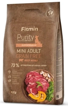 Sucha karma dla psów Fitmin Purity SuperPremium Mini Adult Grain Free Wołowina 4 kg (8595237016075)