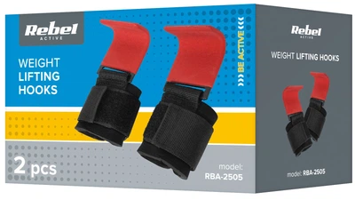 Haki treningowe Rebel Active uchwyty do sztangi do martwego ciągu 2 szt RBA-2505 (5901890101943)