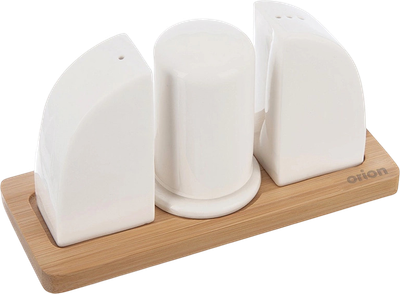 Solniczka i pieprzniczka Orion Whiteline porcelanowe białe (8592381208912)