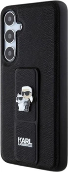 Etui Karl Lagerfeld Gripstand Saffiano Karl&Choupette Pin do Samsung Galaxy S24 Plus Black (KLHCS24MGSAKCPK)