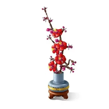 Конструктор “Цветение сливы” (Plum Blossom) - 327 деталей, вазон-декор для дома